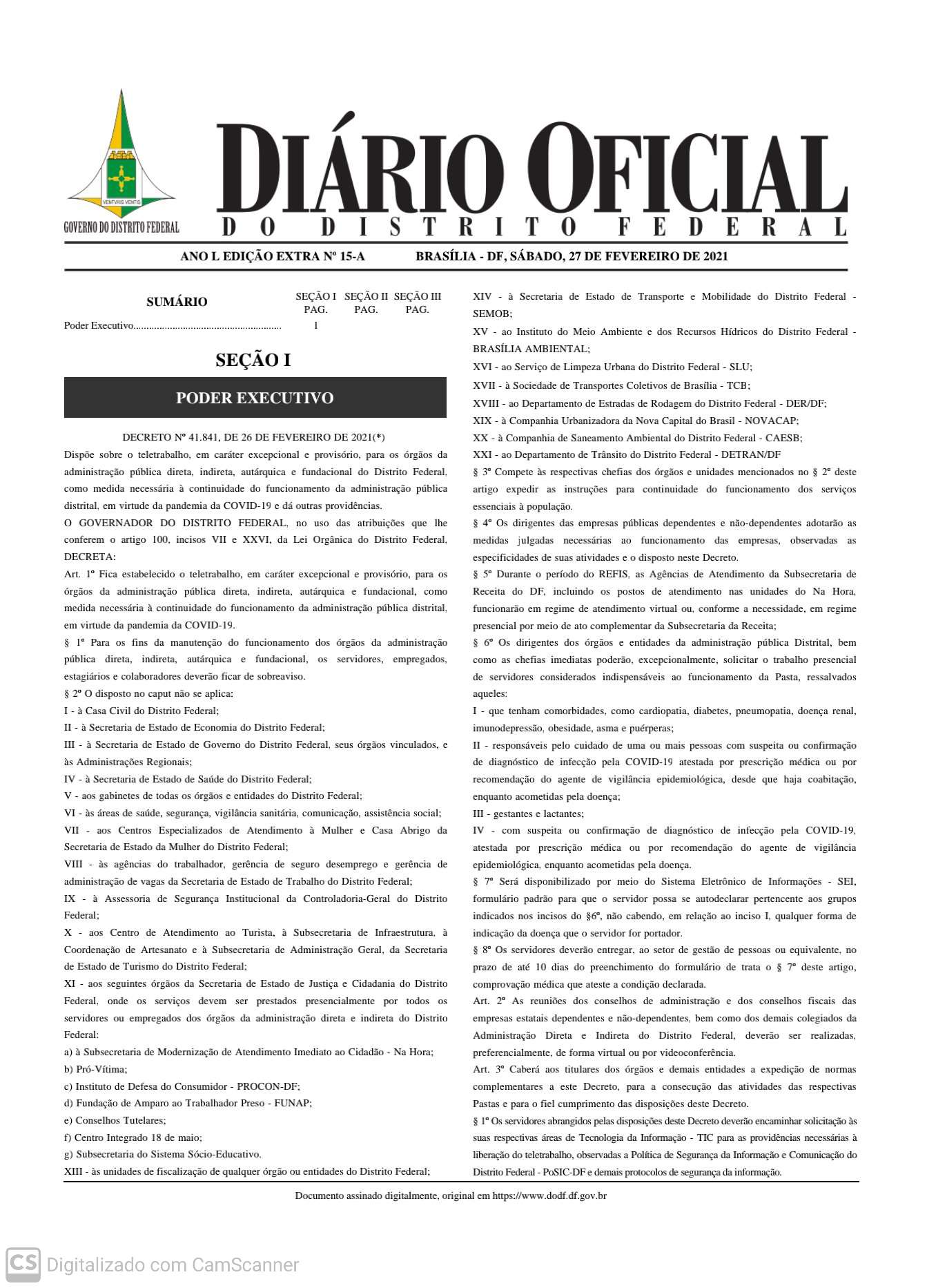 Novo decreto no DF estabelece Lockdown até 15 de março e mais setores